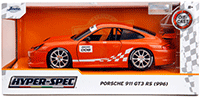 Jada Toys Hyper-Spec - Porsche Carrera 911 GT3 RS (996.2) #008 "Bridgestone" (1/24, diecast model car, Orange) 35138; 