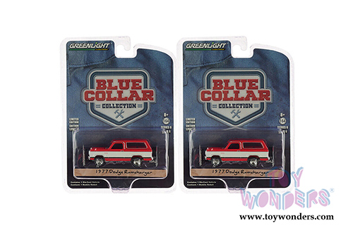 Greenlight - Blue Collar Collection Series 6 | Dodge Ramcharger with Snow Plow (1977, 1/64 scale diecast model car, Red w/White) 35140C/48