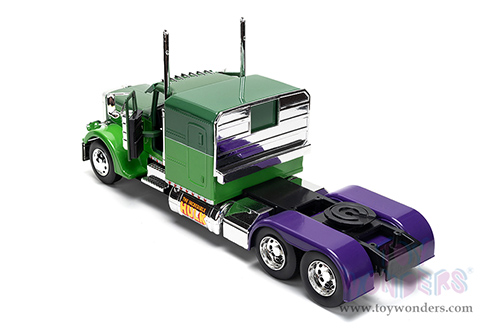 Jada Toys - Hollywood Rides | Peterbilt® 379 Truck Tractor The Incredible Hulk™ "Marvel Avengers" (1992, 1/24 diecast model car, Green/Purple) 35179/2