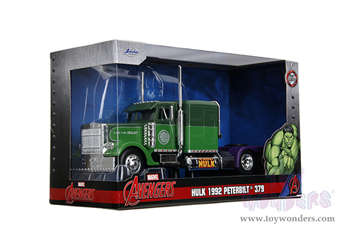 Jada Toys - Hollywood Rides | Peterbilt® 379 Truck Tractor The Incredible Hulk™ "Marvel Avengers" (1992, 1/24 diecast model car, Green/Purple) 35179/2