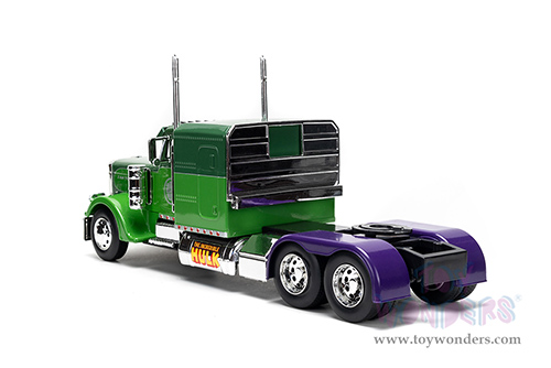 Jada Toys - Hollywood Rides | Peterbilt® 379 Truck Tractor The Incredible Hulk™ "Marvel Avengers" (1992, 1/24 diecast model car, Green/Purple) 35179/2