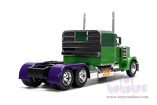 Jada Toys - Hollywood Rides | Peterbilt® 379 Truck Tractor The Incredible Hulk™ "Marvel Avengers" (1992, 1/24 diecast model car, Green/Purple) 35179/2