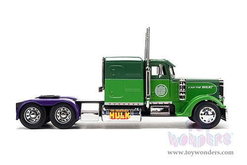 Jada Toys - Hollywood Rides | Peterbilt® 379 Truck Tractor The Incredible Hulk™ "Marvel Avengers" (1992, 1/24 diecast model car, Green/Purple) 35179/2