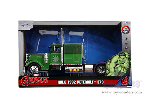 Jada Toys - Hollywood Rides | Peterbilt® 379 Truck Tractor The Incredible Hulk™ "Marvel Avengers" (1992, 1/24 diecast model car, Green/Purple) 35179/2