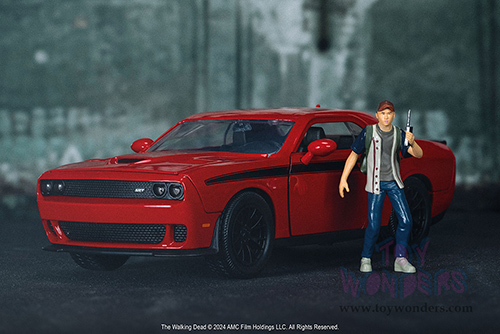 Jada Toys - Hollywood Rides | Dodge Challenger SRT with Glenn Diecast figure "The Walking Dead" (2015, 1/24 diecast model car, Red) 35185