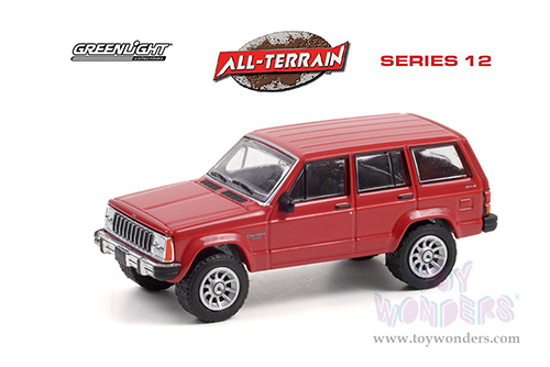 Greenlight - All Terrain Series 12 | Jeep® Cherokee Pioneer (1985, 1/64 scale diecast model car, Red) 35210A/48