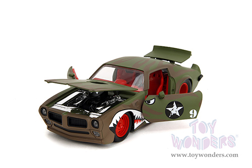 Jada Toys Bigtime Muscle - Pontiac® Firebird® #9 Hardtop (1972, 1/24 scale diecast model car, Green Camouflage/w Flames) 35212