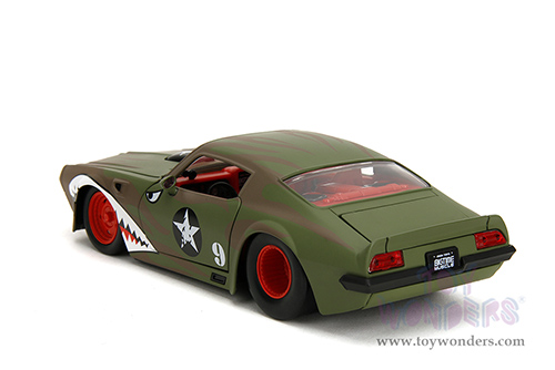 Jada Toys Bigtime Muscle - Pontiac® Firebird® #9 Hardtop (1972, 1/24 scale diecast model car, Green Camouflage/w Flames) 35212