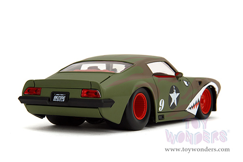 Jada Toys Bigtime Muscle - Pontiac® Firebird® #9 Hardtop (1972, 1/24 scale diecast model car, Green Camouflage/w Flames) 35212