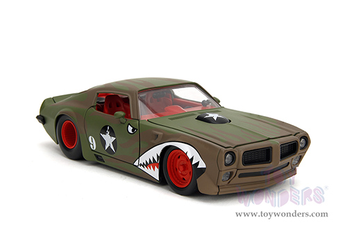 Jada Toys Bigtime Muscle - Pontiac® Firebird® #9 Hardtop (1972, 1/24 scale diecast model car, Green Camouflage/w Flames) 35212