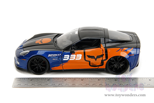 Jada Toys Bigtime Muscle - Chevrolet® Corvette® Z06 #333 "Spirit Racing" (2006, 1/24 scale diecast model car, Blue/Orange) 35213