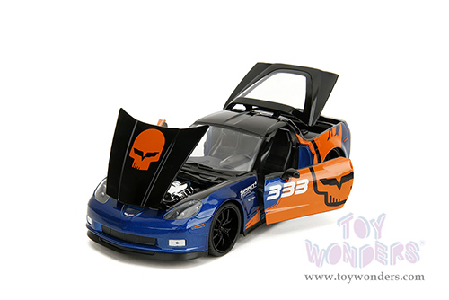 Jada Toys Bigtime Muscle - Chevrolet® Corvette® Z06 #333 "Spirit Racing" (2006, 1/24 scale diecast model car, Blue/Orange) 35213