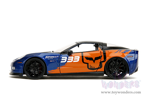 Jada Toys Bigtime Muscle - Chevrolet® Corvette® Z06 #333 "Spirit Racing" (2006, 1/24 scale diecast model car, Blue/Orange) 35213