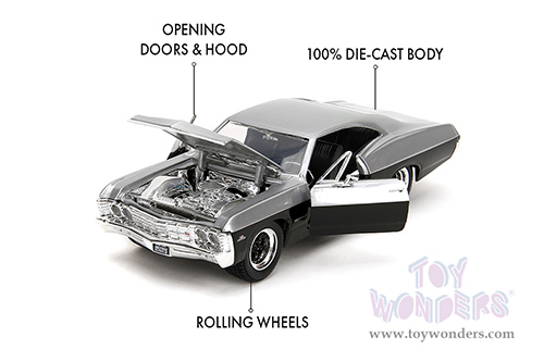 Jada Toys Bigtime Muscle - Chevrolet® Impala™ SS™ Hardtop (1967, 1/24 scale diecast model car, Silver/Black) 35217