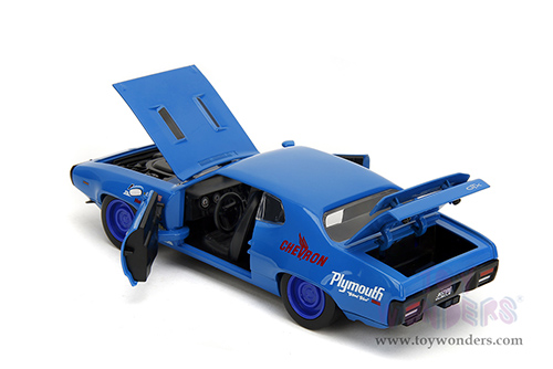 Jada Toys Bigtime Muscles - Plymouth GTX #34 Hardtop (1972, 1/24 scale diecast model car, Blue) 35218
