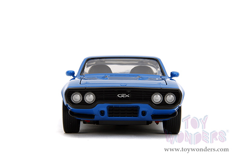Jada Toys Bigtime Muscles - Plymouth GTX #34 Hardtop (1972, 1/24 scale diecast model car, Blue) 35218