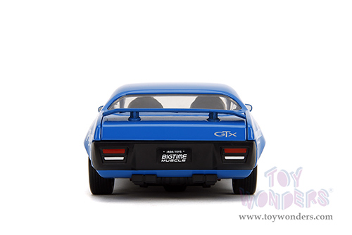 Jada Toys Bigtime Muscles - Plymouth GTX #34 Hardtop (1972, 1/24 scale diecast model car, Blue) 35218