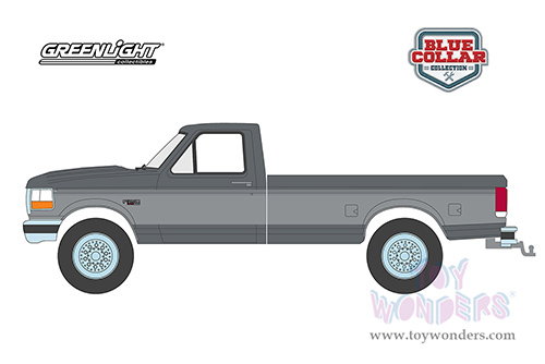 Greenlight - Blue Collar Collection Series 10 | Ford F-250 Pickup Truck (1992, 1/64 scale diecast model car, Dark Gray Metallic with Silver Sides) 35220D/48