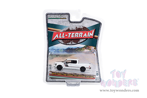 Greenlight - All Terrain Series 14 | Ford F-150 Lariat FX4 Special Edition (2018, 1/64 scale diecast model car, Oxford White) 35250D/48