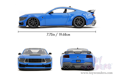 Jada Toys Bigtime Muscle - Ford Mustang Dark Horse (2024, 1/24 scale diecast model car, Blue/Black stripes) 35276