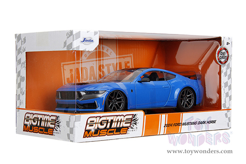 Jada Toys Bigtime Muscle - Ford Mustang Dark Horse (2024, 1/24 scale diecast model car, Blue/Black stripes) 35276