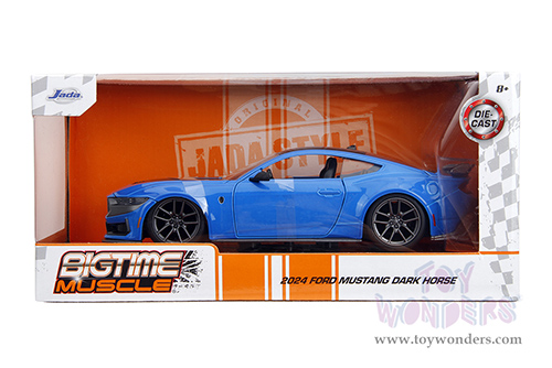 Jada Toys Bigtime Muscle - Ford Mustang Dark Horse (2024, 1/24 scale diecast model car, Blue/Black stripes) 35276