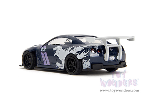 Jada Toys - Hollywood Rides | Nissan GT-R (R35) Ben Sopra "GODZILLA " (2009, 1/32 scale diecast model car, Dark Blue/White) 35295