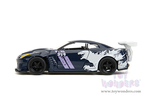 Jada Toys - Hollywood Rides | Nissan GT-R (R35) Ben Sopra "GODZILLA " (2009, 1/32 scale diecast model car, Dark Blue/White) 35295