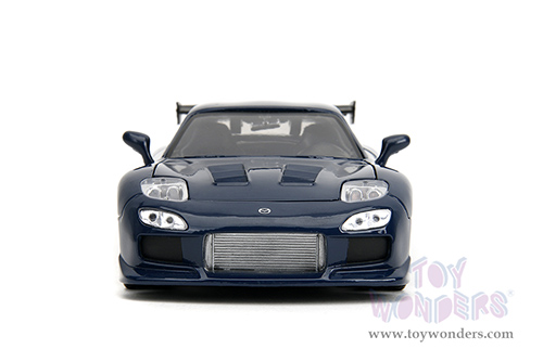 Jada Toys - Hollywood Rides | Mazda RX-7 with Kakashi Hatake Diecast Figure "Naruto Shippuden" (1993, 1/24, diecast model car, Dark Blue) 35349
