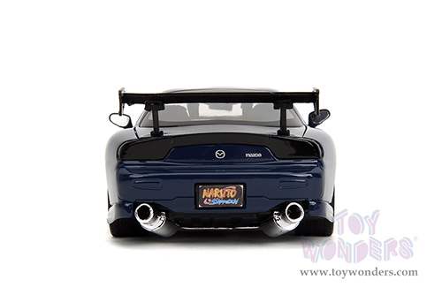 Jada Toys - Hollywood Rides | Mazda RX-7 with Kakashi Hatake Diecast Figure "Naruto Shippuden" (1993, 1/24, diecast model car, Dark Blue) 35349