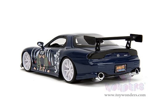 Jada Toys - Hollywood Rides | Mazda RX-7 with Kakashi Hatake Diecast Figure "Naruto Shippuden" (1993, 1/24, diecast model car, Dark Blue) 35349