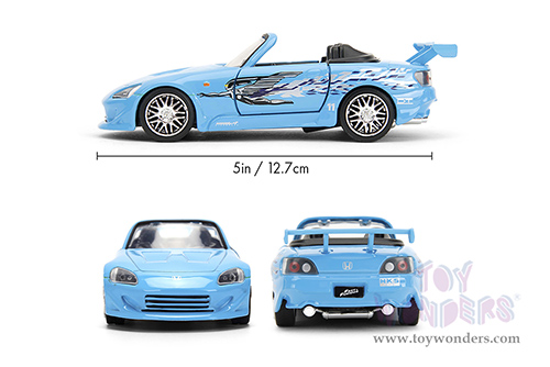Jada Toys Fast & Furious - Honda S2000 Convertible "Fast & Furious Remix - 25th Anniversary" (2001, 1/32 scale diecast model car, Blue) 35397