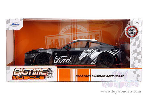 Jada Toys Bigtime Muscle - Ford Mustang Dark Horse Hardtop (2024, 1/24 scale diecast model car, Black/White) 35418
