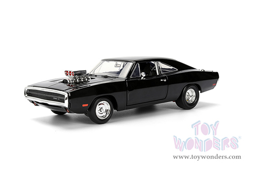 Jada Toys Fast & Furious - Dom's Dodge Charger R/T "F9" (1970, 1/24 scale diecast model car, Black) 35424