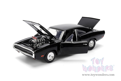 Jada Toys Fast & Furious - Dom's Dodge Charger R/T "F9" (1970, 1/24 scale diecast model car, Black) 35424