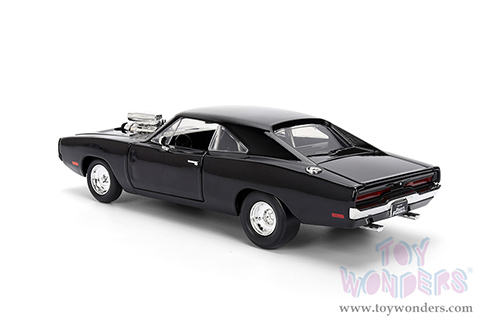 Jada Toys Fast & Furious - Dom's Dodge Charger R/T "F9" (1970, 1/24 scale diecast model car, Black) 35424