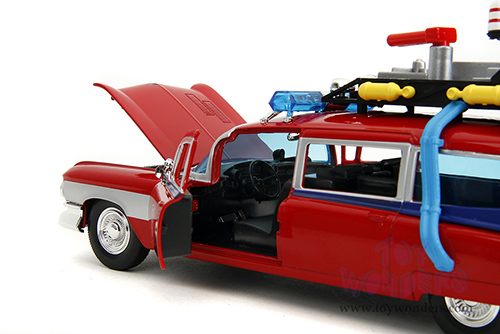 Jada Toys - Hollywood Rides | Ghostbusters™ Ecto-1™ Cadillac Ambulance TRANSFORMERS® Mash-up (1959, 1/24 scale diecast model car, Red) 35466