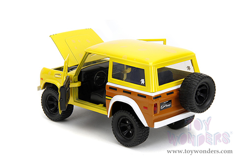 Jada Toys - Hollywood Rides | Ford Bronco with SpongeBob Squarepants Diecast Figure (1973, 1/24, diecast model car, Yellow/Brown) 35467