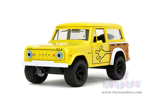 Jada Toys - Hollywood Rides | Ford Bronco with SpongeBob Squarepants Diecast Figure (1973, 1/24, diecast model car, Yellow/Brown) 35467