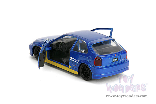 Jada Toys - Hollywood Rides | Honda Civic Type R "Sonic the Hedgehog" (1997, 1/32 scale diecast model car, Blue) 35482