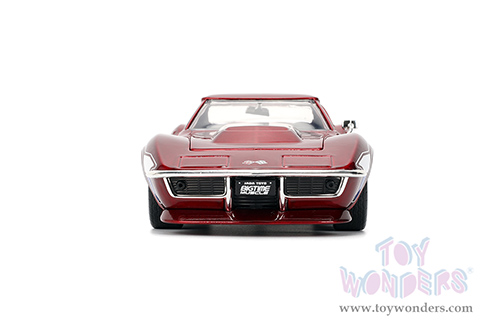 Jada Toys Bigtime Muscle - Chevrolet® Corvette® Stingray™ ZL-1 Hardtop (1969, 1/24 scale diecast model car, Candy Red/w White and Blue stripes) 35488