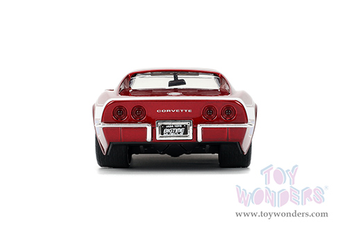 Jada Toys Bigtime Muscle - Chevrolet® Corvette® Stingray™ ZL-1 Hardtop (1969, 1/24 scale diecast model car, Candy Red/w White and Blue stripes) 35488