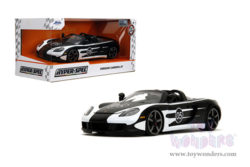 Jada Toys Hyper-Spec - Porsche Carrera GT Convertible #05 (1/24, diecast model car, Black/White) 35490