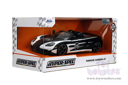 Jada Toys Hyper-Spec - Porsche Carrera GT Convertible #05 (1/24, diecast model car, Black/White) 35490