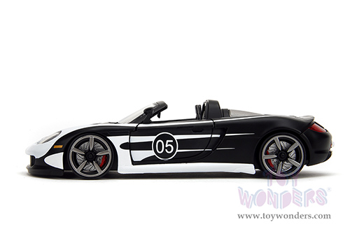 Jada Toys Hyper-Spec - Porsche Carrera GT Convertible #05 (1/24, diecast model car, Black/White) 35490