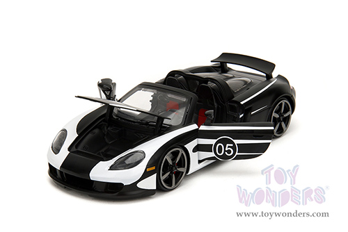 Jada Toys Hyper-Spec - Porsche Carrera GT Convertible #05 (1/24, diecast model car, Black/White) 35490