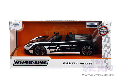 Jada Toys Hyper-Spec - Porsche Carrera GT Convertible #05 (1/24, diecast model car, Black/White) 35490
