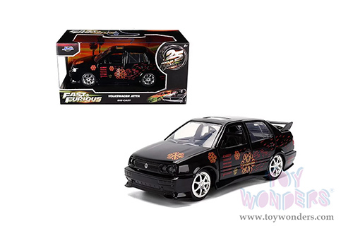 Jada Toys Fast & Furious - Volkswagen Jetta "Fast & Furious Remix - 25th Anniversary" (1995, 1/32 scale diecast model car, Black) 35628