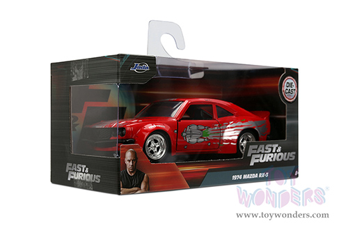Jada Toys Fast & Furious - Mazda RX-3 (1974, 1/32 scale diecast model car, Glossy Red) 35630