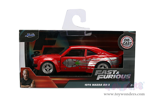 Jada Toys Fast & Furious - Mazda RX-3 (1974, 1/32 scale diecast model car, Glossy Red) 35630